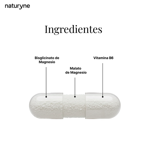 Naturyne Magnesio Complex | Bisglicinato & Malato con Vitamina B6 | Alta Biodisponibilidad | 90 Cápsulas Veganas