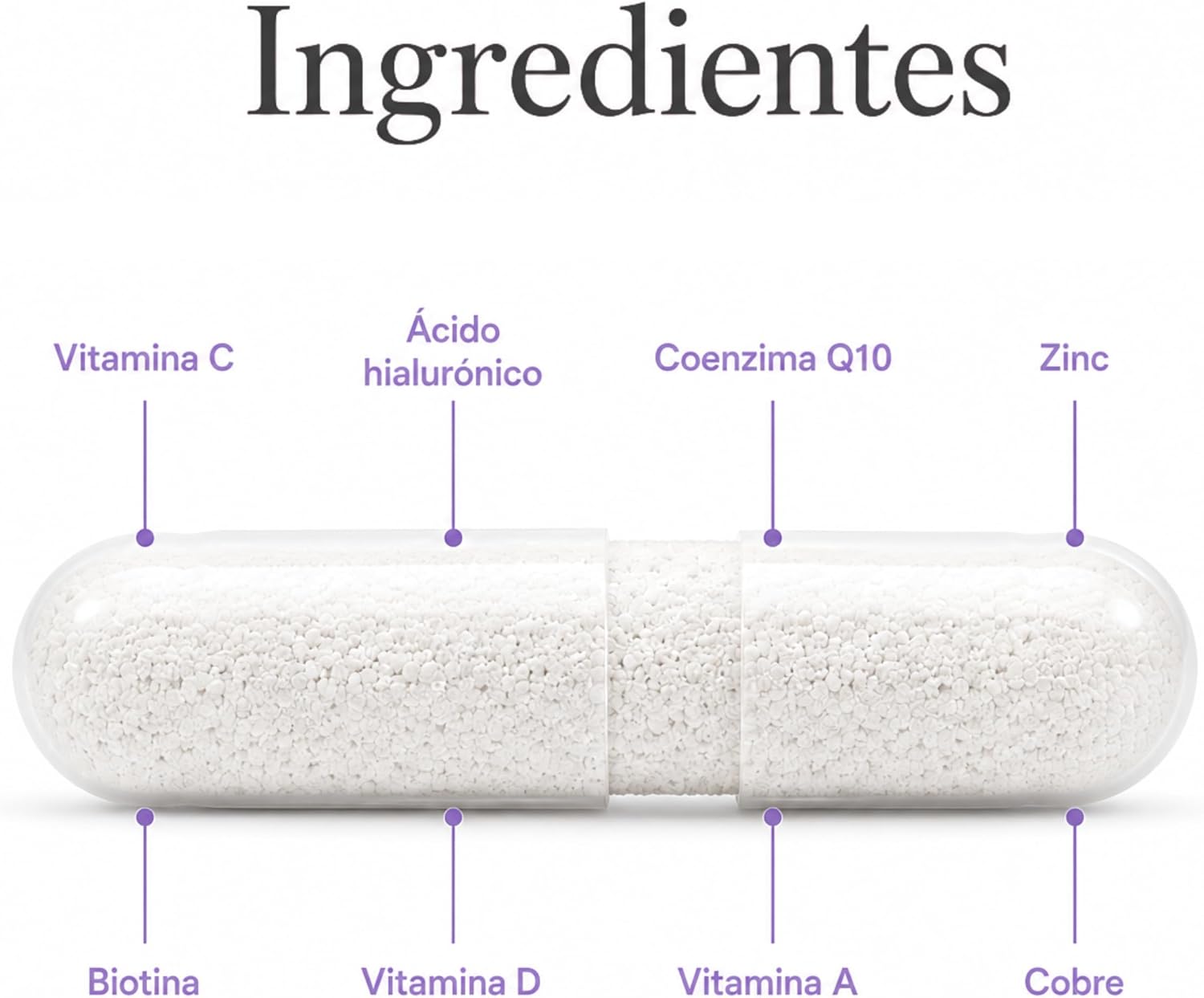 Naturyne - Colágeno Marino con Ácido Hialurónico y Vitamina C 120 Cápsulas - Colágeno Hidrolizado Marino con Biotina, Zinc, Coenzima Q10, Vitaminas A y D - Cabello, Piel y Uñas