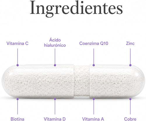 Naturyne - Colágeno Marino con Ácido Hialurónico y Vitamina C 120 Cápsulas - Colágeno Hidrolizado Marino con Biotina, Zinc, Coenzima Q10, Vitaminas A y D - Cabello, Piel y Uñas