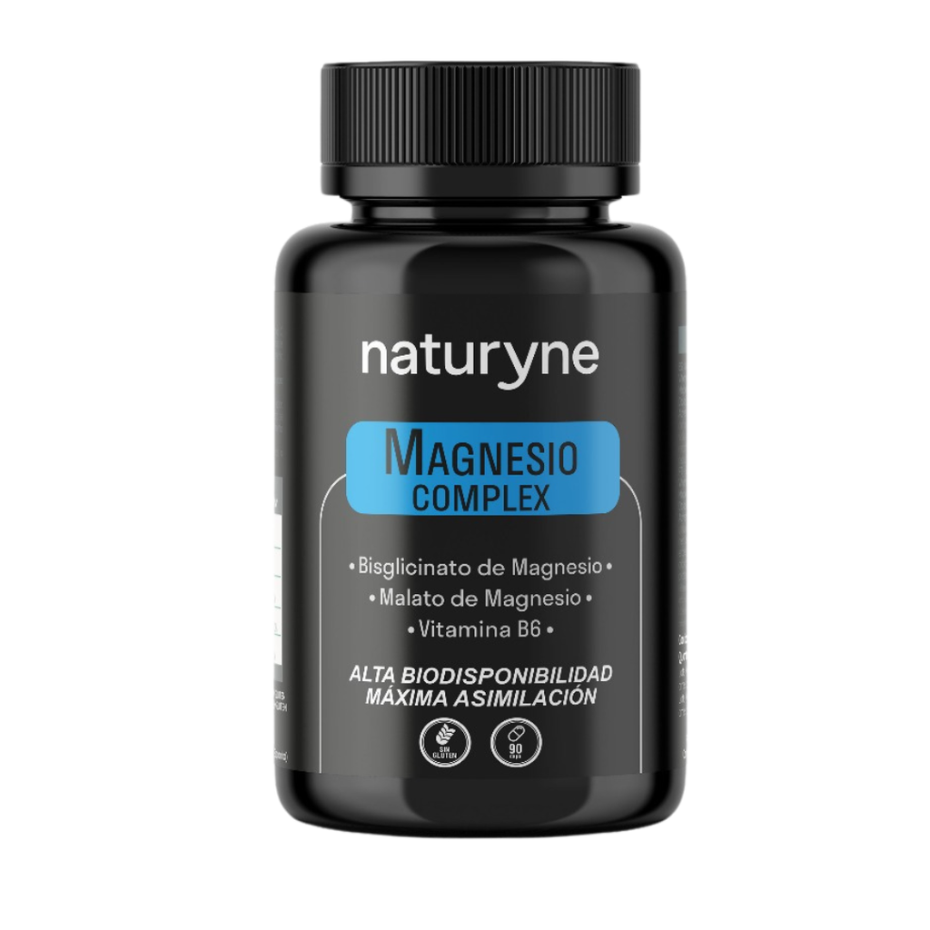 Naturyne Magnesio Complex | Bisglicinato & Malato con Vitamina B6 | Alta Biodisponibilidad | 90 Cápsulas Veganas
